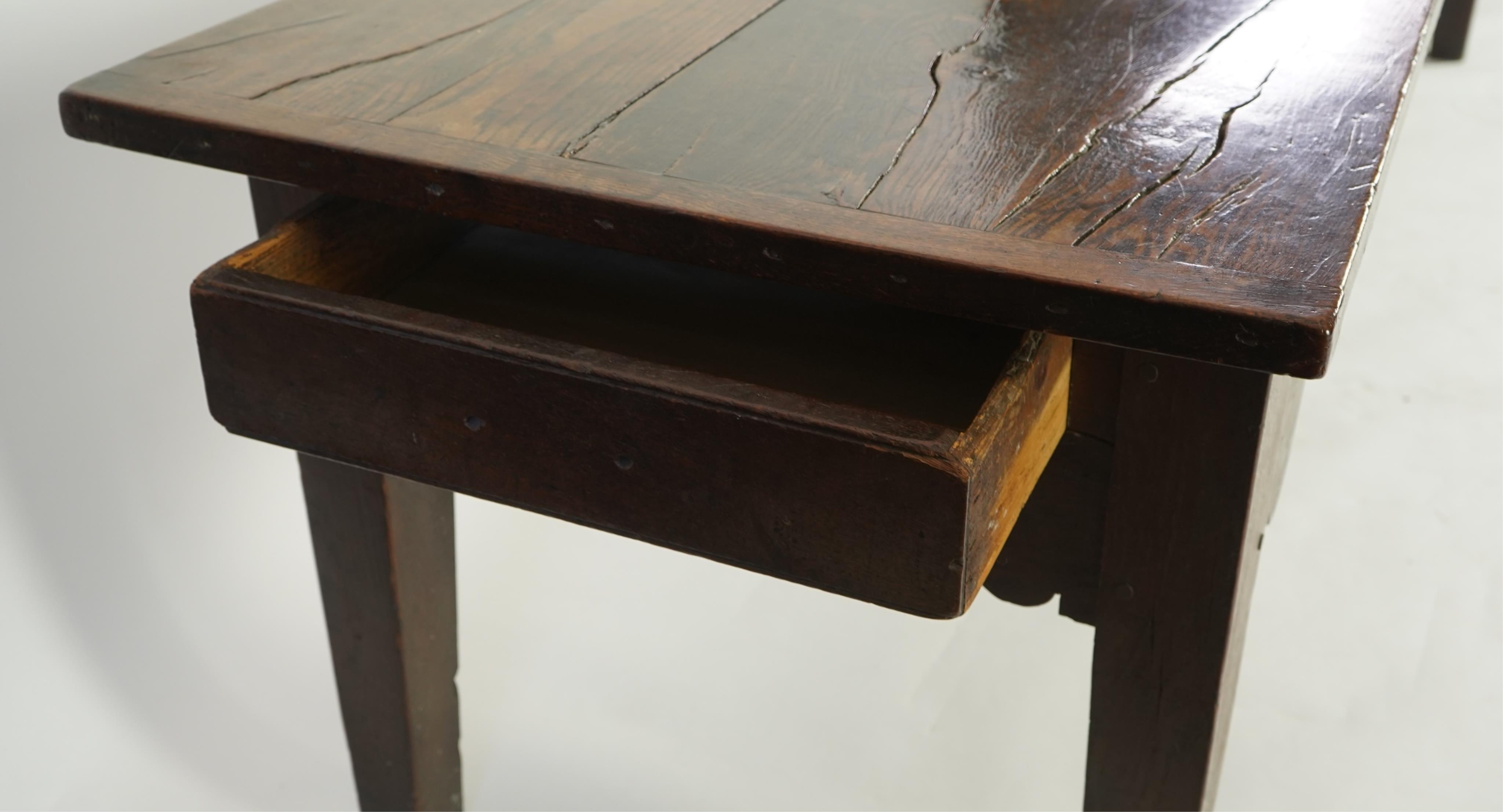 A 19th century rectangular oak refectory dining table